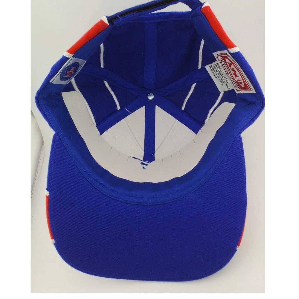 Vintage Annco Buffalo Bills NFL Cap Mens Blue Red Logo Geometric Strapback Hat